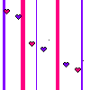 Pink and purple hearts with stripes