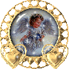 baby angel in heart globe