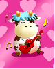 cow playing the guitar