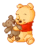 Baby Pooh with a teddy bear