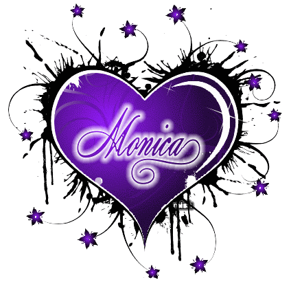 monica purple animated heart