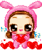 cute kawaii pink bunny girl