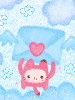 cute kawaii pinkie thing bringing a love letter