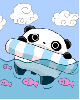 cute kawaii tare panda in the sea