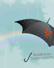 cute kawaii umbrella : lovely rain today is happy