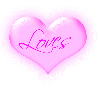 Loves in a pink flashing heart