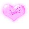 Candace in a pink blinking heart