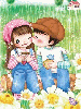 cute kawaii lil lovers kiss