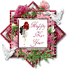 Happy New Year - Floral Frame