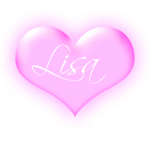 Lisa in a pink blinking heart