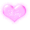 Sharon in a pink blinking heart 