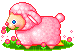 cute kawaii pink sheep