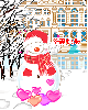 cute kawaii chinese merry christmas snowman