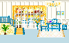 cute blue and yellow room