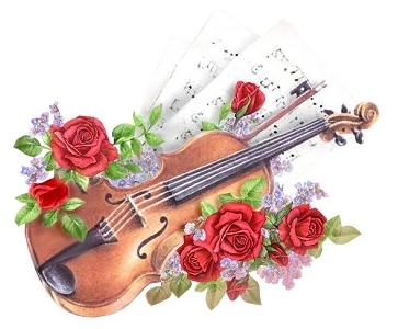 Violin with Flowers